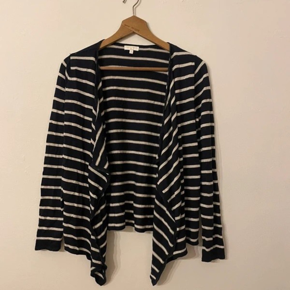 Chic Navy and White Striped Cardigan